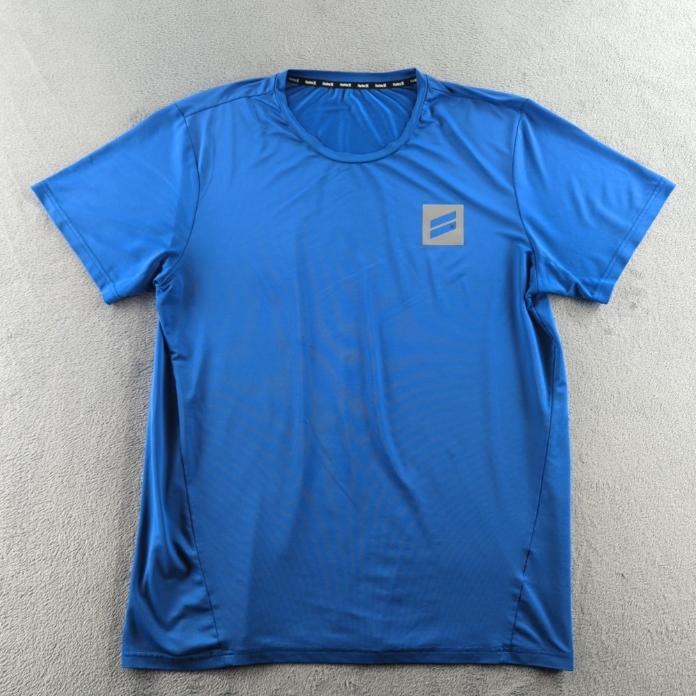 Hurley Shirt Mens Large Blue Athletic Short Sleeve Performance‎ Tee Lightweight